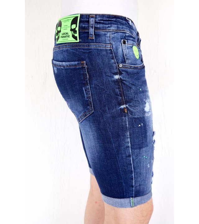 Local Fanatic Shorts Herren Kurz Mit Farbspritzer - 1017 - Blau