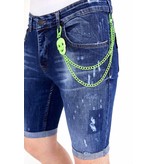 Local Fanatic Shorts Herren Kurz Mit Farbspritzer - 1017 - Blau