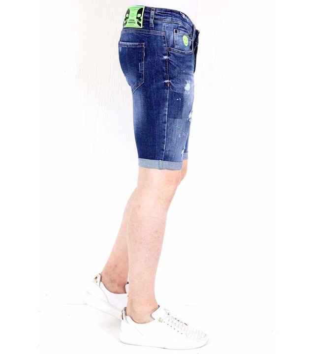 Local Fanatic Shorts Herren Kurz Mit Farbspritzer - 1017 - Blau