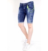 Local Fanatic Shorts Herren Kurz Mit Farbspritzer - 1017 - Blau Local Fanatic Shorts Herren Kurz Mit Farbspritzer - 1017 - Blau