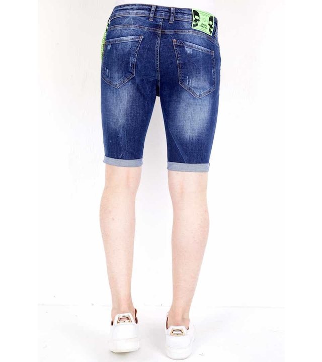 Local Fanatic Shorts Herren Kurz Mit Farbspritzer - 1017 - Blau