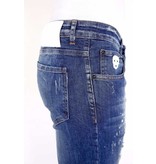 Local Fanatic Skinny Jeans mit Farbspritzer Herren - 1010 - Blau