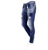 Local Fanatic Skinny Jeans mit Farbspritzer Herren - 1010 - Blau