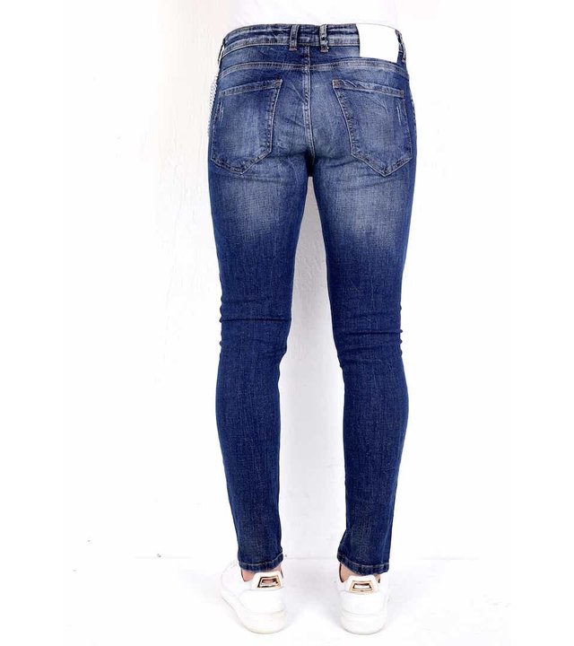 Local Fanatic Skinny Jeans mit Farbspritzer Herren - 1010 - Blau