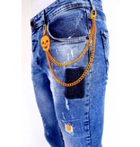 Local Fanatic Herren Jeans mit Farbspritzer  - 1008 - Blau