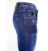 Local Fanatic Luxus Jeans mit Farbspritzern - 1001- Blau