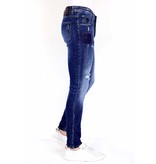 Local Fanatic Luxus Jeans mit Farbspritzern - 1001- Blau