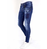 Local Fanatic Luxus Jeans mit Farbspritzern - 1001- Blau