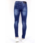 Local Fanatic Luxus Jeans mit Farbspritzern - 1001- Blau