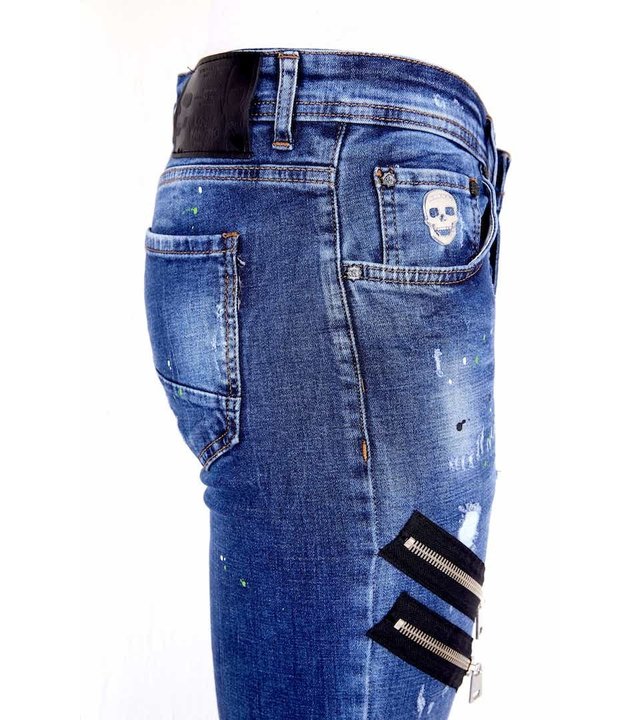 Local Fanatic Luxus Zerrissene Jeans für Männer - 1002 - Blau