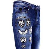 Local Fanatic Luxus Herren Jeans mit Patches - 1004 - Blau