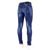 Local Fanatic Luxus Jeans Herren mit Farbspritzern und Nieten - 1025 - Blau