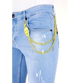 Local Fanatic Luxus Hellblaue Slim Fit Jeans für Männer - 1024 - Blau