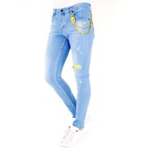 Local Fanatic Luxus Hellblaue Slim Fit Jeans für Männer - 1024 - Blau