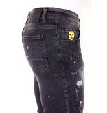 Local Fanatic Luxus Schwarze Slim Fit Jeans Männer - 1033- Schwarz
