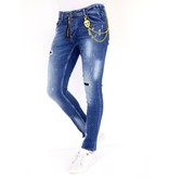 Local Fanatic Luxus Jeans mit Farbspritzer Herren - 1023 - Blau