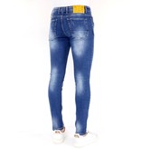 Local Fanatic Luxus Jeans mit Farbspritzer Herren - 1023 - Blau