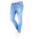Local Fanatic Luxus Hellblaue Slim Fit Jeans Herren - 1027- Blau