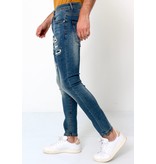 True Rise Destroyed Jeans Herren - D-3092 - Blau