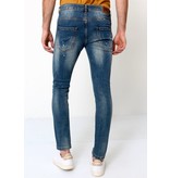 True Rise Destroyed Jeans Herren - D-3092 - Blau