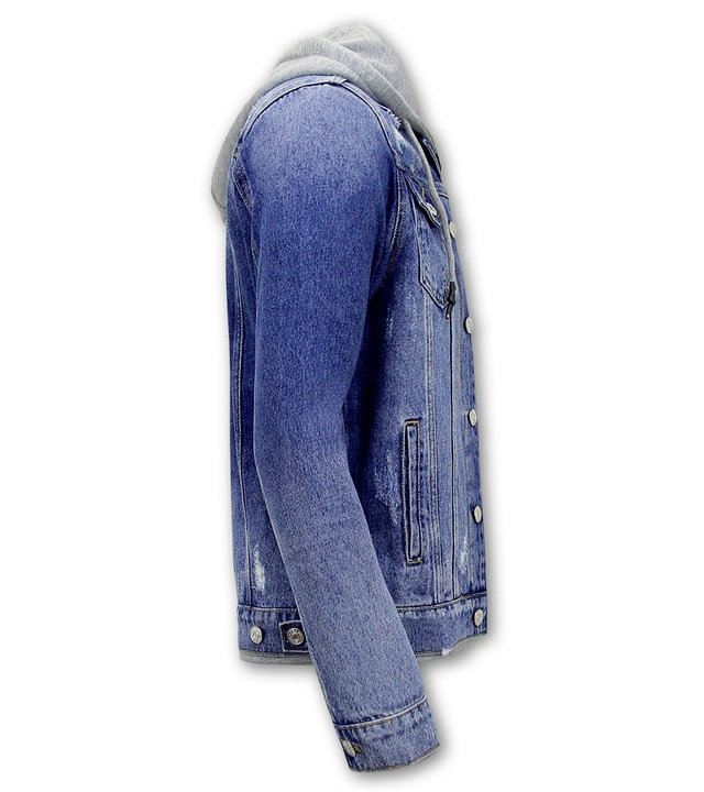 Enos Jeansjacke Mit Kapuze - RJ9106 -  Blau