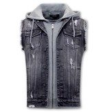 Enos Jeansweste Mit Kapuze - RJ9105 - Schwarz