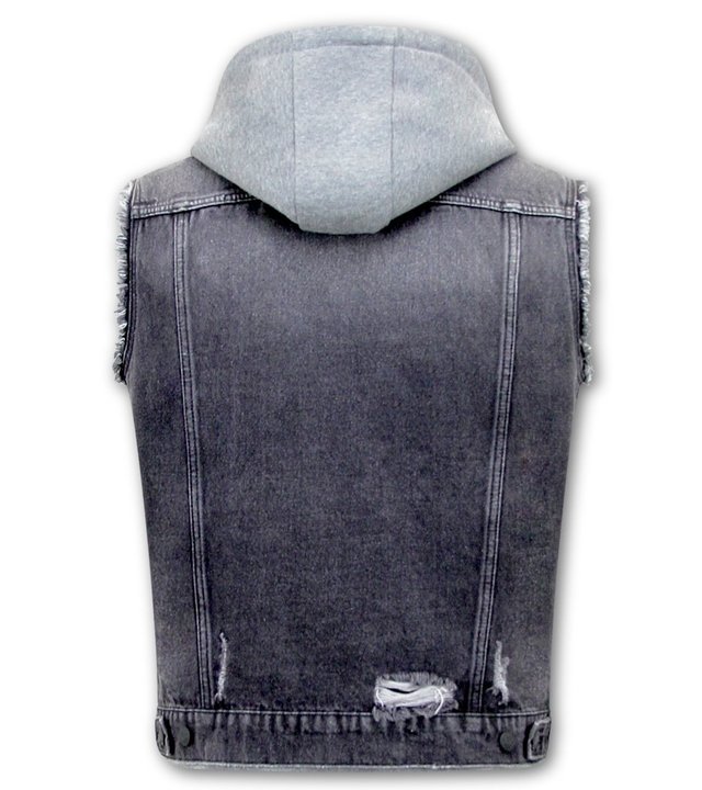 Enos Jeansweste Mit Kapuze - RJ9105 - Schwarz