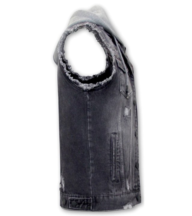 Enos Jeansweste Mit Kapuze - RJ9105 - Schwarz