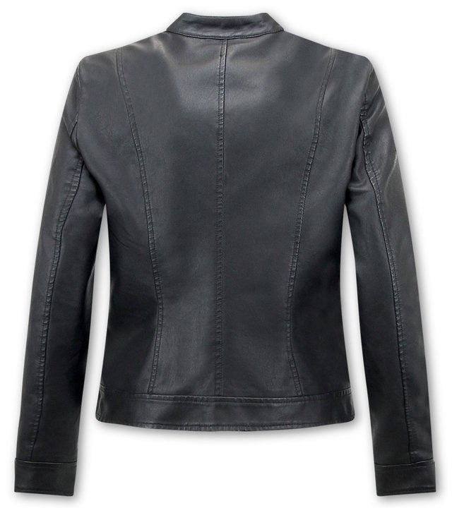 Bludeise Damen Kunstlederjacke - AY332 - Schwarz