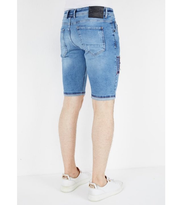 Local Fanatic Kurze Jeans Shorts Herren - 1042 - Blau