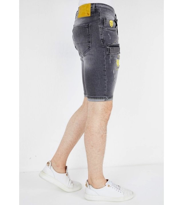 Local Fanatic Kurze Jeans Shorts Herren - 1053 - Grau