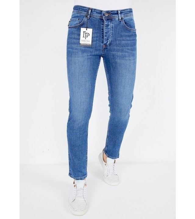 True Rise Klassische Luxus Jeans Männer - A53C - Blau