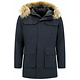 Winterjacke Herren - Parka mit Fellkragen - Blau