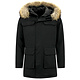 Winterjacke Herren - Parka mit Fellkragen - Schwarz