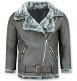 Z-design Lammy Coat - Shearling Winter Jacket Damen - Grau