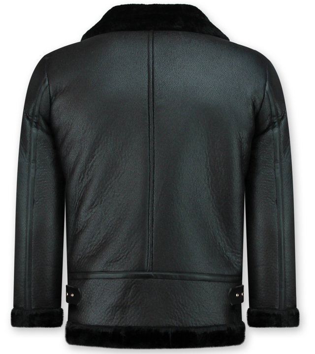 Z-design Shearling Jacket Damen - Lammy Coat - Schwarz