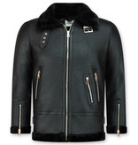 Z-design Shearling Jacket Damen - Lammy Coat - Schwarz