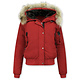 Winterjacke mit fell Damen - Kurze Jacke - Rot