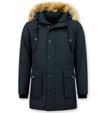 Tony Backer Winterjacken Herren mit Pelz - Parka - Blau