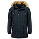 Winterjacke Herren - Parka mit Fellkragen - Blau
