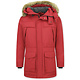 Winterjacke Herren - Parka mit Fellkragen - Rot