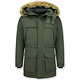 Winterjacke Herren - Parka mit Fellkragen - Grün