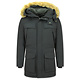 Winterjacke Herren - Parka mit Fellkragen - Schwarz