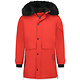 Winterjacke Herren- Parka Lang mit Fellkragen  - Rot