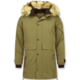 Winterjacke Herren- Parka Lang mit Fellkragen  - Grün