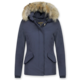 Jacke mit Fellkragen - Kurze Winterjacke Damen - Blau