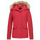 Jacken mit Fellkragen - Winterjacken Damen Kurz - Rot