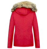 TheBrand Jacken mit Fellkragen - Winterjacken Damen Kurz - Rot