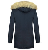 TheBrand Jacken mit Fellkragen - Winterjacken Damen Lange - Canada Style - Blau