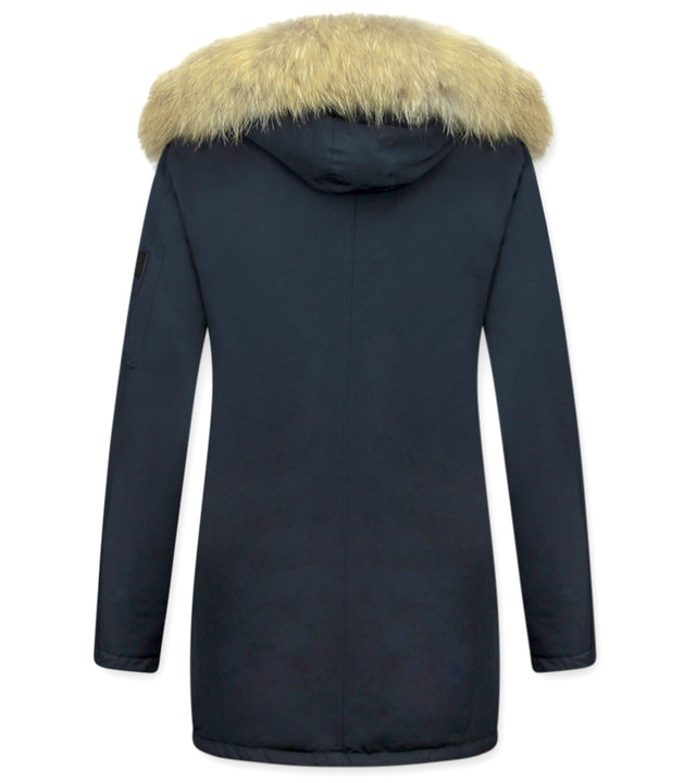 TheBrand Jacken mit Fellkragen - Winterjacken Damen Lange - Canada Style - Blau